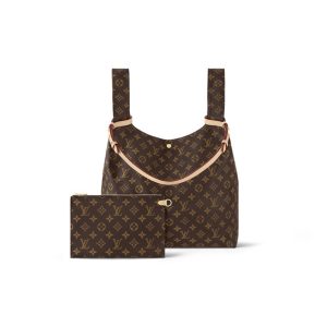 LOUIS VUITTON Atlantis GM Monogram Printed Canvas Basket Handbag Large Size Women's Brown