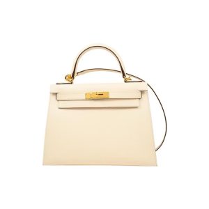 HERMES Kelly 28 Gold Buckle Epsom Leather Kelly Bag Shoulder Crossbody Handbag
