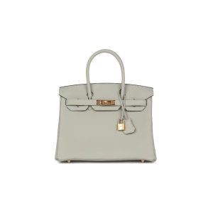 HERMES Hermes Kelly Silver Buckle Togo Leather Kelly Bag Handbag Women's M4 Gris Pale Cream Gray