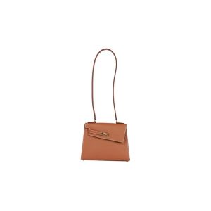 HERMES Kelly 20 disorder double-sided irregular gold buckle Epsom leather handbag shoulder messenger bag women's 37 Gold