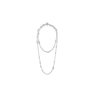 HERMES Farandole long necklace sterling silver necklace unisex couple style silver