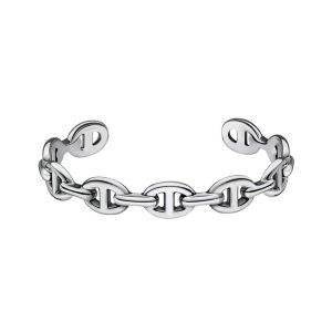 HERMES Hermes pig nose sterling silver bracelet women's