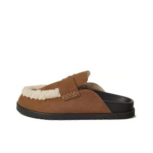 HERMES Hermes Comfortable Daily Rubber Sole Closed Toe Slippers Women's Brown