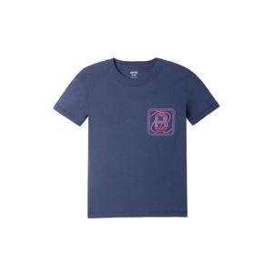 HERMES Hermes SS23 Logo Printed Round Neck Short Sleeve T-Shirt Women's Navy Blue
