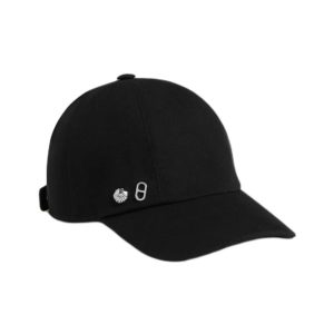 HERMES Hermes printed pattern cotton cap women's black