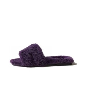 HERMES Oran Flat Heel Slippers Women's Violet