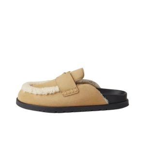 HERMES Hermes Go Leather Comfortable Lightweight Closed Toe Slippers Men's Brown