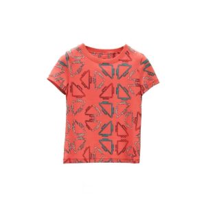 HERMES SS22 Full Print Casual Short Sleeve T-Shirt Women's Red