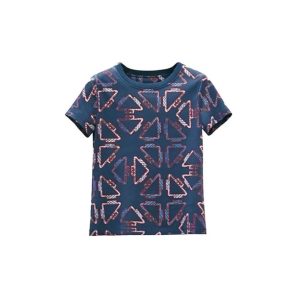 HERMES SS22 Graphic Printed Round Neck Short Sleeve T-Shirt Women's Blue