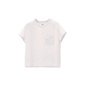 HERMES Hermes solid color embroidered pocket cotton SS22 T-shirt women's white