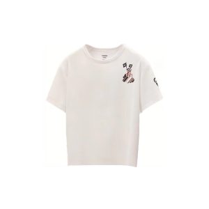 HERMES Cartoon Print Round Neck Short Sleeve SS22 Drop Shoulder Sleeve T-Shirt Women's White