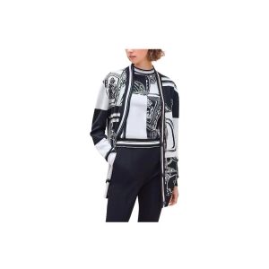 HERMES Hermes SS24 Colorblock V-neck Single-breasted Long-sleeved Sweater Women's Black