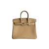 HERMES Birkin 25 Silver Buckle Togo Leather and Cowhide Birkin Handbag Women's 4B Biscuit