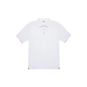 HERMES Hermes SS22 Solid Color Asymmetric Slit Hem Short Sleeve Polo Shirt Men's White