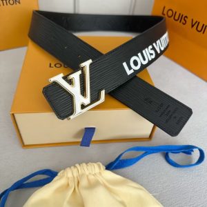Louis Vuitton calfskin embossed men's belt 40cm