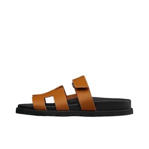 HERMES Chypre sandal comfortable daily fashion sandals for women brown black