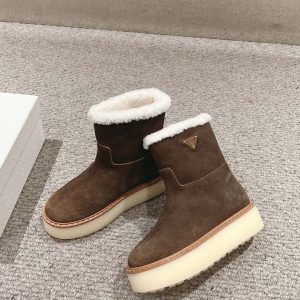 Prada plush snow boots