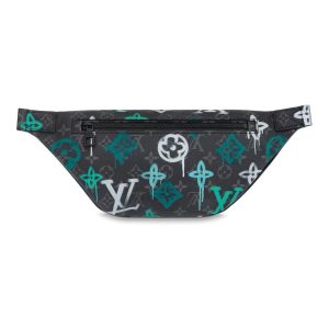 LOUIS VUITTON Discovery monogram full print zipper closure coated canvas with cowhide leather trim shoulder crossbody bag waist bag regular men's black/green/white