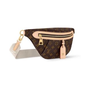 LOUIS VUITTON Removable and Adjustable Shoulder Strap Zipper Closure Coated Canvas Canvas Bag Waist Bag Regular Women's Brown
