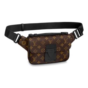 LOUIS VUITTON S LOCK SLING Classic old flower S-shaped magnetic lock Coated canvas with leather trim Shoulder bag chest bag waist bag Regular Men's Brown/Black