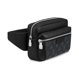LOUIS VUITTON outdoor series stylish and cool versatile portable classic monogram zipper waist bag men's black