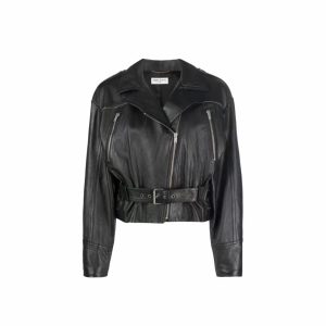 Yves Saint Laurentlong sleeve leather jacket